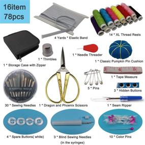 img 2 attached to 🧵 NOVBO Sewing Kit, 40-item set with 260pcs Sewing Supplies - Includes 54 XL Thread, Elastic Bands for Sewing, Scissors, Blind Sewing Needles - Suitable for Adults, Travelers, Beginners, Emergencies (Small & Large Set)