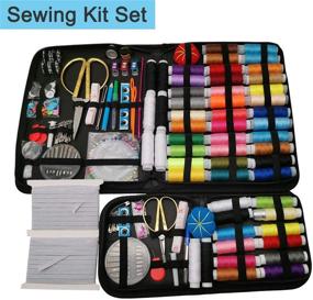 img 1 attached to 🧵 NOVBO Sewing Kit, 40-item set with 260pcs Sewing Supplies - Includes 54 XL Thread, Elastic Bands for Sewing, Scissors, Blind Sewing Needles - Suitable for Adults, Travelers, Beginners, Emergencies (Small & Large Set)
