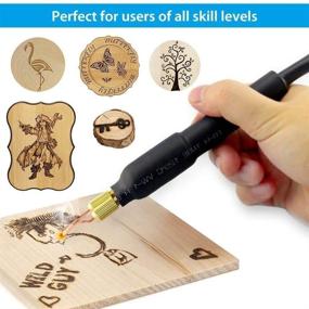 img 2 attached to 🔥 Versatile Wood Burning Kit: 2 Burners, 20 Pyrography Tips, Digital Temperature Control for Wood, Leather, Gourd
