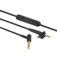 upgrade your bose headphones with ags retail's compatible audio cable replacement - black, 1.2m with in-line remote, mic and gold-plated jacks logo