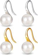 stunning 14k gold and sterling silver pearl dangle earrings for women and girls logo