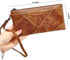 img 2 attached to 👛 Ivesign Women's Large Capacity Genuine Leather Wristlet Clutch Wallet: RFID Blocking Credit Card Phone Holder & Hand Purse with Zipper