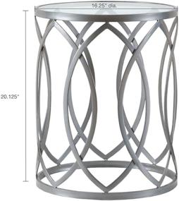 img 2 attached to 🏢 Madison Park Arlo Accent Tables: Glass Top, Modern Geometric Eyelet Pattern, Silver Finish