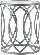 🏢 madison park arlo accent tables: glass top, modern geometric eyelet pattern, silver finish логотип