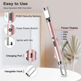 img 1 attached to 🕯️ esLife Candle Lighter - Upgraded Electric Arc Lighter with Safety Switch | Flameless Windproof Plasma Lighter for Candle | Rechargeable USB Lighter with Battery Indicator & Hanging Hook