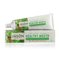 🦷 jason healthy mouth anti-cavity & tartar control gel - tea tree oil & cinnamon, 6 oz: fight cavities and tartar naturally! logo