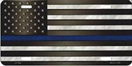 smart blonde thin blue line u.s. flag license plate: a tribute to police officers logo