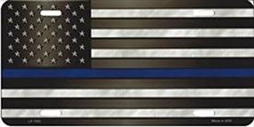 img 2 attached to Smart Blonde Thin Blue Line U.S. Flag License Plate: A Tribute to Police Officers
