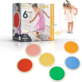 img 4 attached to Tottlr Stepping Stones for Kids - Colorful Balance Stones Set Crafted from Non-Toxic Baltic Birch Wood - Step up the Fun with The Lava Game - Every Purchase Empowers Foster Home Toddlers