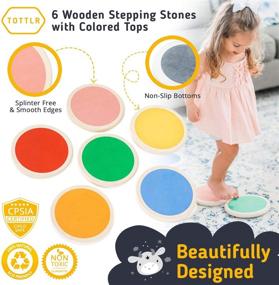 img 2 attached to Tottlr Stepping Stones for Kids - Colorful Balance Stones Set Crafted from Non-Toxic Baltic Birch Wood - Step up the Fun with The Lava Game - Every Purchase Empowers Foster Home Toddlers