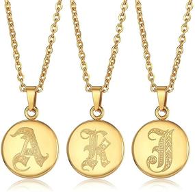 img 2 attached to 🎁 Trendsmax Gold Plated Initial Letter Necklace: Stylish Stainless Steel Coin Pendant for Women and Girls, Adjustable Length Gift for Her