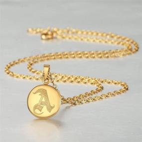 img 1 attached to 🎁 Trendsmax Gold Plated Initial Letter Necklace: Stylish Stainless Steel Coin Pendant for Women and Girls, Adjustable Length Gift for Her