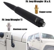 upgrade your jeep wrangler's am fm radio reception with 5.7" black antenna in heavy gauge billet aluminum - compatible with jk jl tj gladiator jt 1997-2021 logo