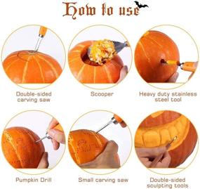 img 2 attached to Premium Halloween Pumpkin Carving Kit: 11-Piece Professional Tools Set & 12 LED Candles for Jack-O-Lanterns