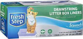 img 4 attached to 🐱 Fresh Step Drawstring Cat Litter Box Liners, Scented and Unscented - 7 Count Cat Liner Bags