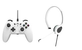 img 3 attached to Wired Controller Chat Headset Bundle For Xbox One - White (Xbox One)
