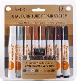 img 1 attached to 🛠️ Katzco Wood Furniture Repair Kit - 17 Piece Set of Markers and Wax Sticks with Sharpener - Ideal for Stains, Scratches, Floors, Tables, Desks, Carpenters, Bedposts, Touch-Ups, Cover-Ups, Molding Repair