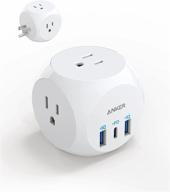 🔌 anker powerextend usb-c plug 3 cube - розетка переменного тока и usb-стена с 3 розетками, 3 портами usb, быстрая зарядка power delivery - совместима с iphone 12/12 pro/12 pro max - удобна для путешествий. логотип