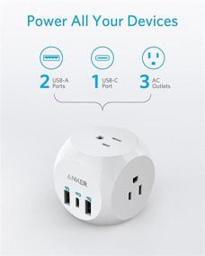 img 3 attached to 🔌 Anker PowerExtend USB-C Plug 3 Cube - розетка переменного тока и USB-стена с 3 розетками, 3 портами USB, быстрая зарядка Power Delivery - совместима с iPhone 12/12 Pro/12 Pro Max - удобна для путешествий.