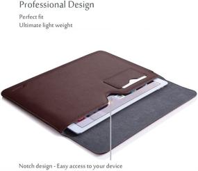 img 3 attached to 📱 Procase iPad Pro 12.9 Case Sleeve, Cushion Protective Sleeve Bag Cover for Apple iPad Pro 12.9", Surface Pro X, Compatible with Apple Smart Keyboard, Document Pocket & Apple Pencil Holder - Brown