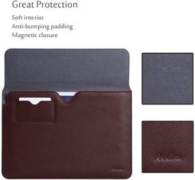 img 2 attached to 📱 Procase iPad Pro 12.9 Case Sleeve, Cushion Protective Sleeve Bag Cover for Apple iPad Pro 12.9", Surface Pro X, Compatible with Apple Smart Keyboard, Document Pocket & Apple Pencil Holder - Brown