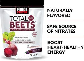 img 3 attached to 🍇 Total Beets Soft Chews: Premium Heart-Healthy Energy Supplement with Elite Ingredients - Beetroot, Nitrates, L-Citrulline, Grapeseed Extract, & Antioxidants | Superfood, Force Factor, 120 Count, 2-Pack
