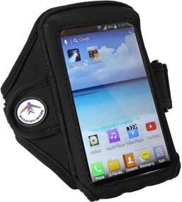 img 1 attached to 📱 Sharper-Image Deluxe Sports Armband for iPhone 6, Galaxy S6, and Smaller - No-Slip Comfort, Black