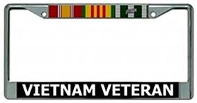 img 4 attached to Vietnam Veteran Chrome License Plate