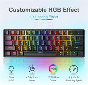 img 3 attached to DIERYA DK61E 60% Mechanical Gaming Keyboard, RGB Backlit Waterproof Wired PBT Keycaps Type-C Mini Compact 61 Keys Computer Keyboard, Full Keys Programmable (Gateron Optical Red Switch)