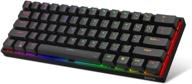 dierya dk61e 60% mechanical gaming keyboard, rgb backlit waterproof wired pbt keycaps type-c mini compact 61 keys computer keyboard, full keys programmable (gateron optical red switch) logo