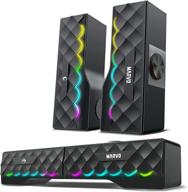 🔊 marvo sg280 detachable rgb gaming speakers - enhanced stereo surround sound, usb powered, 3.5mm jack & wireless connection, volume control and 6 colorful rgb light - ideal for computer, laptop, tv, projectors logo