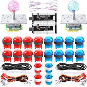 img 4 attached to LED Arcade DIY Parts: 2X Zero Delay USB Encoder + 2X 2/4/8 Way LED Joystick + 20x LED Illuminated Push Buttons for Mame Windows System & Raspberry Pi Arcade Project – Red & Blue Kits