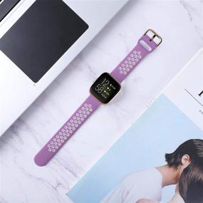 img 3 attached to 🌟 Превосходные мягкие силиконовые браслеты Acrbiutu для Fitbit Versa/Versa 2/Versa Lite - дышащий спортивный ремешок для женщин и мужчин