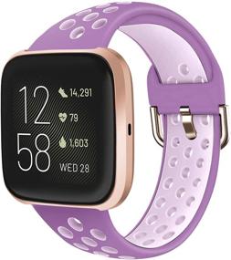 img 4 attached to 🌟 Превосходные мягкие силиконовые браслеты Acrbiutu для Fitbit Versa/Versa 2/Versa Lite - дышащий спортивный ремешок для женщин и мужчин