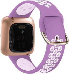 img 2 attached to 🌟 Превосходные мягкие силиконовые браслеты Acrbiutu для Fitbit Versa/Versa 2/Versa Lite - дышащий спортивный ремешок для женщин и мужчин