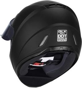 img 1 attached to 🏍️ GLX GX11 Unisex-Adult Lightweight Full Face Motorcycle Street Bike Helmet - Compact Design with Extra Tinted Visor - DOT Approved (Matte Black, Large)