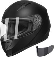 🏍️ glx gx11 unisex-adult lightweight full face motorcycle street bike helmet - compact design with extra tinted visor - dot approved (matte black, large) logo