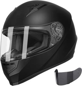 img 4 attached to 🏍️ GLX GX11 Unisex-Adult Lightweight Full Face Motorcycle Street Bike Helmet - Compact Design with Extra Tinted Visor - DOT Approved (Matte Black, Large)