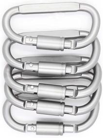 img 3 attached to 🔒 5 Pack of 3-Inch D-Ring Locking Carabiner Clips - Large, Strong, and Lightweight Aluminum Keychain Buckles with Spring Snap Screw Gate Hooks for Outdoor Camping, Hiking, and Fishing