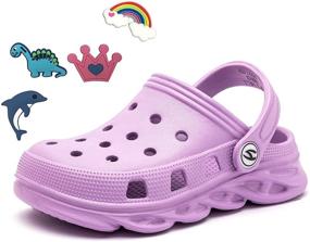 img 3 attached to 👦 Children's Classic Graphic Clogs: Sandals for Beach, Pool, Shower - Slip On Water Shoes for Boys and Girls