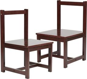 img 1 attached to Amazon Basics Kid Activity Chair Set - Solid Wood, 23.8-Inch Height (2-Pack, Espresso)