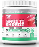 максимизируйте свои результаты с предтренировочным напитком ripped to shredz: улучшенная производительность, энергия, наращивание мышц и восстановление для мужчин и женщин (15 порций, клубничный джолли ранчер) логотип