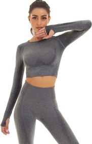 img 2 attached to Toplook Women's Seamless Workout Outfits: Leggings + Long Sleeve Top - Stay Stylish and Comfy during Athletic Activities