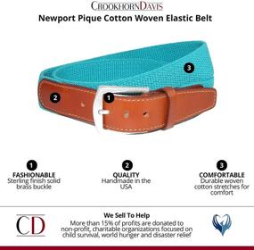 img 2 attached to CrookhornDavis Cotton Elastic Leather Accessories Men's Accessories for Belts