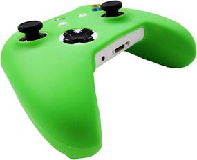 img 3 attached to 🎮 Hikfly Silicone Controller Cover Skin Protector Case Faceplates Kits for Xbox One X/One S/Slim Controller - Enhanced Gaming Experience with 4pcs Green Thumb Grips Caps