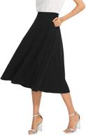 👗 shein women's casual high waist a line pleated midi skirt: stylish and practical with convenient pockets logo