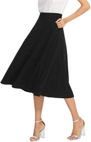 img 4 attached to 👗 SheIn Women's Casual High Waist A Line Pleated Midi Skirt: Stylish and Practical with Convenient Pockets