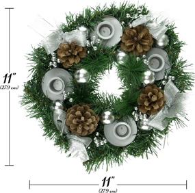 img 3 attached to 🕯️ Silver Traditional Advent Calendar Season Candle Holder - Clever Creations Christmas 11 Inch Advent Wreath Centerpiece Home Decoration