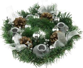 img 4 attached to 🕯️ Silver Traditional Advent Calendar Season Candle Holder - Clever Creations Christmas 11 Inch Advent Wreath Centerpiece Home Decoration