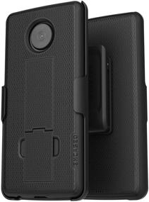 img 3 attached to 📱 Encased Moto Z4 Belt Clip Case (DuraClip) - Slim Fit Holster Shell Combo with Rubberized Grip - Smooth Black